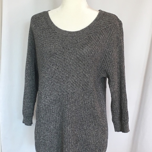 DKNY Small Grey Chunky Cable Knit Tunic Sweater - Picture 1 of 8